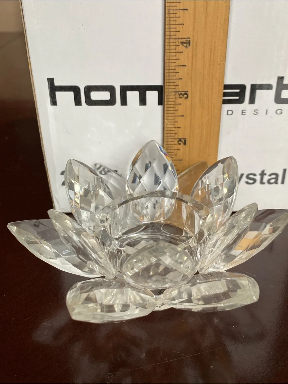 NIB Crystal Lotus Tea Light/Candle Holders - Clear (Set of 2)